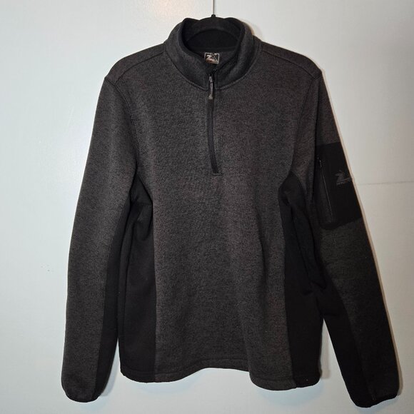ZeroXposur Men's size M Pullover 1/4 Zip Fleece Sweatshirt Black - Picture 1 of 5